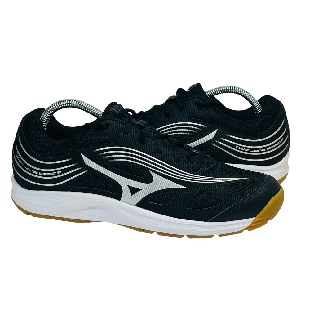 Mizuno Cyclone Speed 3 Volleyball Shoes Womens Size 10 Black Silver V1GC218008